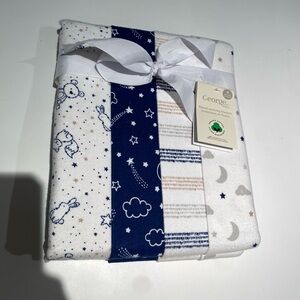 George Flannel Receiving Blankets Baby Bedding Set - Organic Cotton